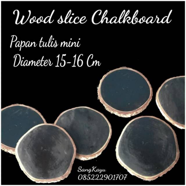 Tatakan kayu papan tulis mini Chalkboard 15-16 cm nomer rumah hiasan