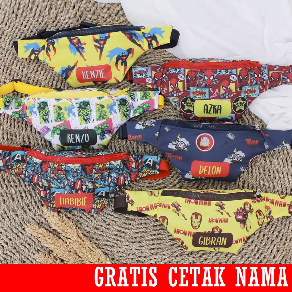 Tas Waistbag Anak Gratis Cetak Nama Souvenir Ulang Tahun