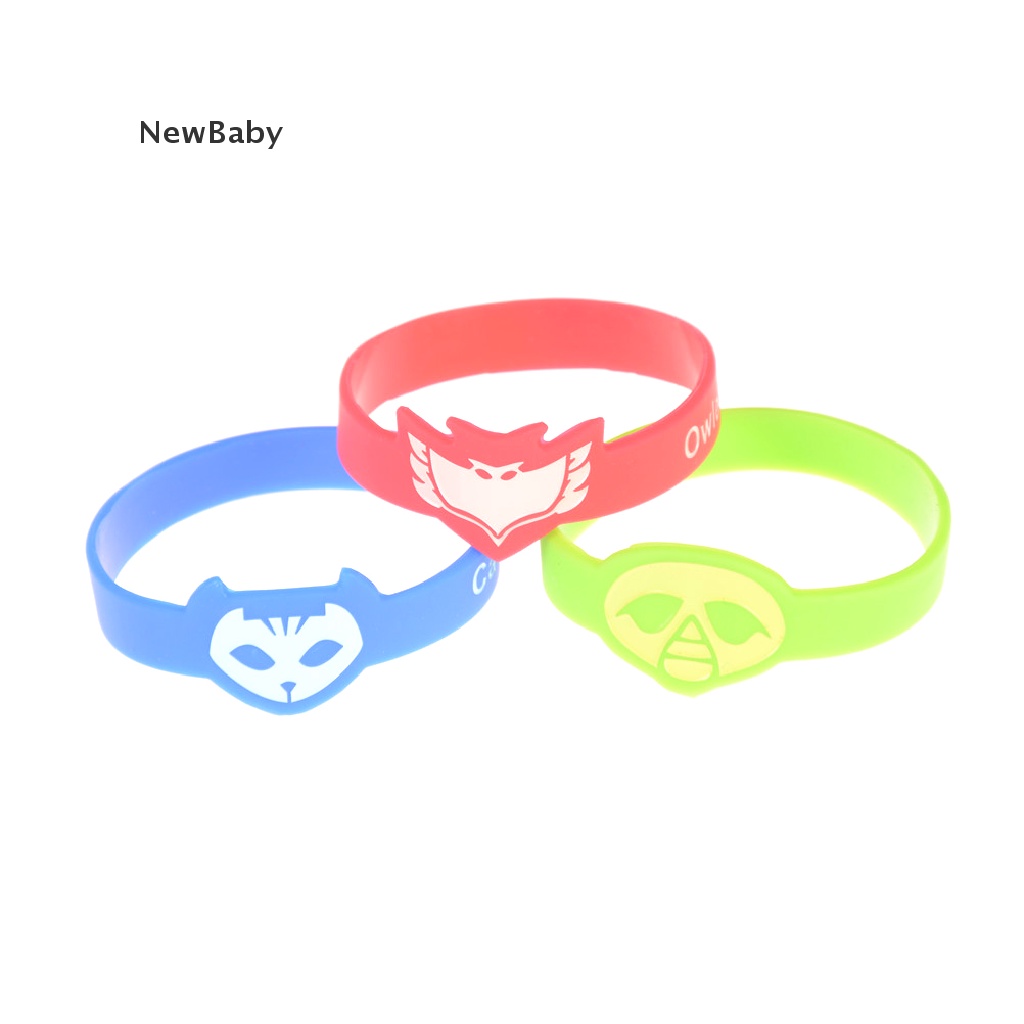 Newbaby Gelang Tangan Silikon Motif PJ Owlette Cat boy Gecko Untuk Anak