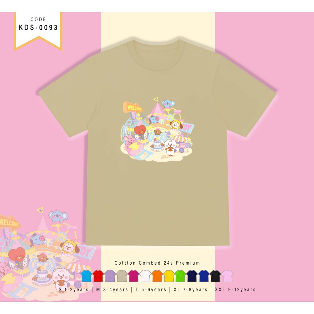 KAOS ANAK-ANAK / T-SHIRT KIDS / WONDERLAND KARAKTERT KPOP / COMBED 30S / CUSTOM TEE