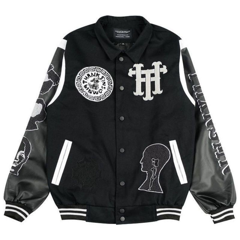 Varsity Jacket Sredher Black Thanksinsomnia