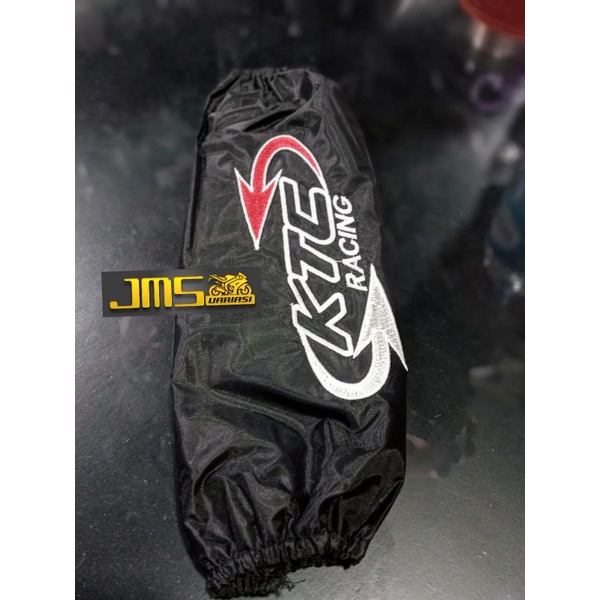 sarung pembungkus shock breaker bahan parasut tulisan bordir yss rcb ohlins wp ktc