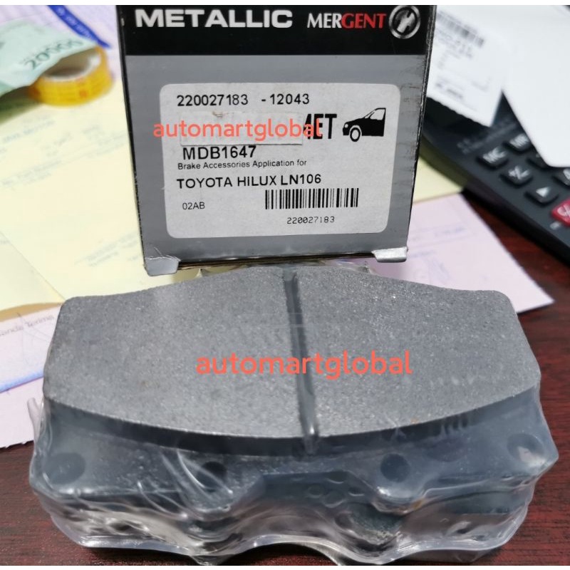 brake pad kampas rem depan toyota prado hilux ln106