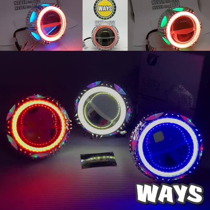 JUAL L090 LAMPU DEPAN RTD PROJIE PROJI LED HIGH LOW RAINBOW MOBIL MOTOR #10