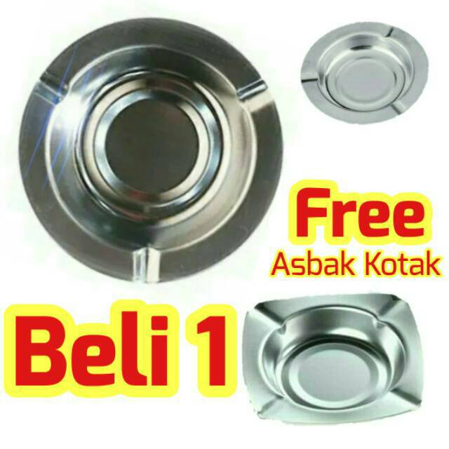 Beli 1 Dapat 2 Asbak Stainless untuk Abu Rokok bisa buat Sovenir Murah