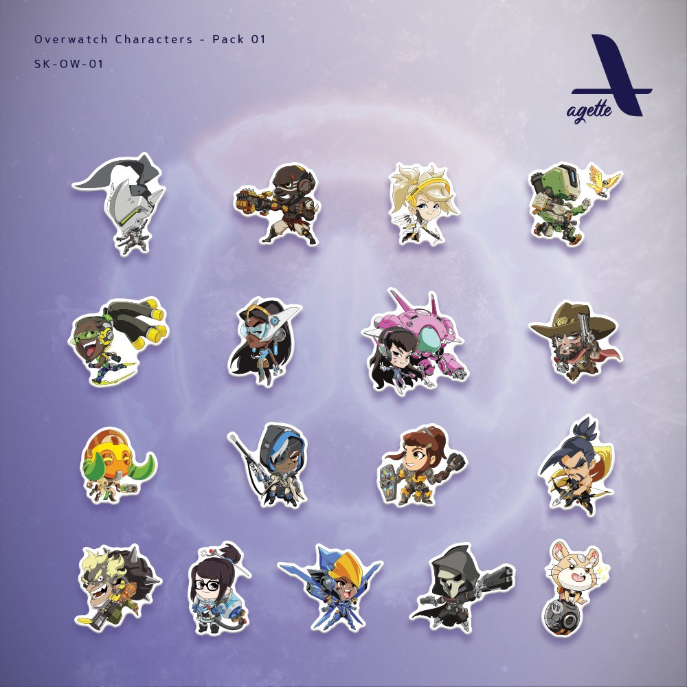 

17 PCS - Stiker Overwatch - 01 - Laminasi - Waterproof Sticker