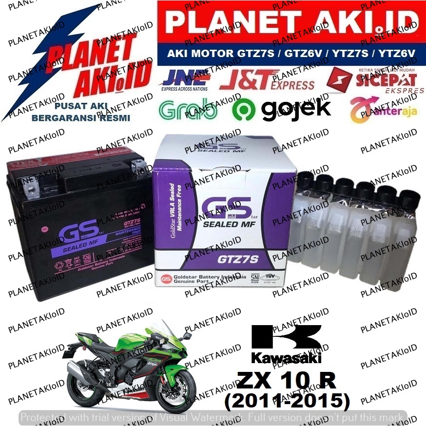 Aki Motor Kawasaki ZX 10 R ZX10R (2011-2015) GTZ7S Accu Kering MF