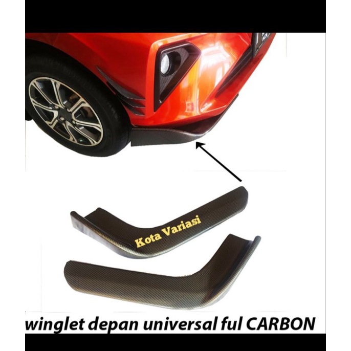 Winglet Depan Variasi Bemper Depan Mobil BRIO Full CARBON