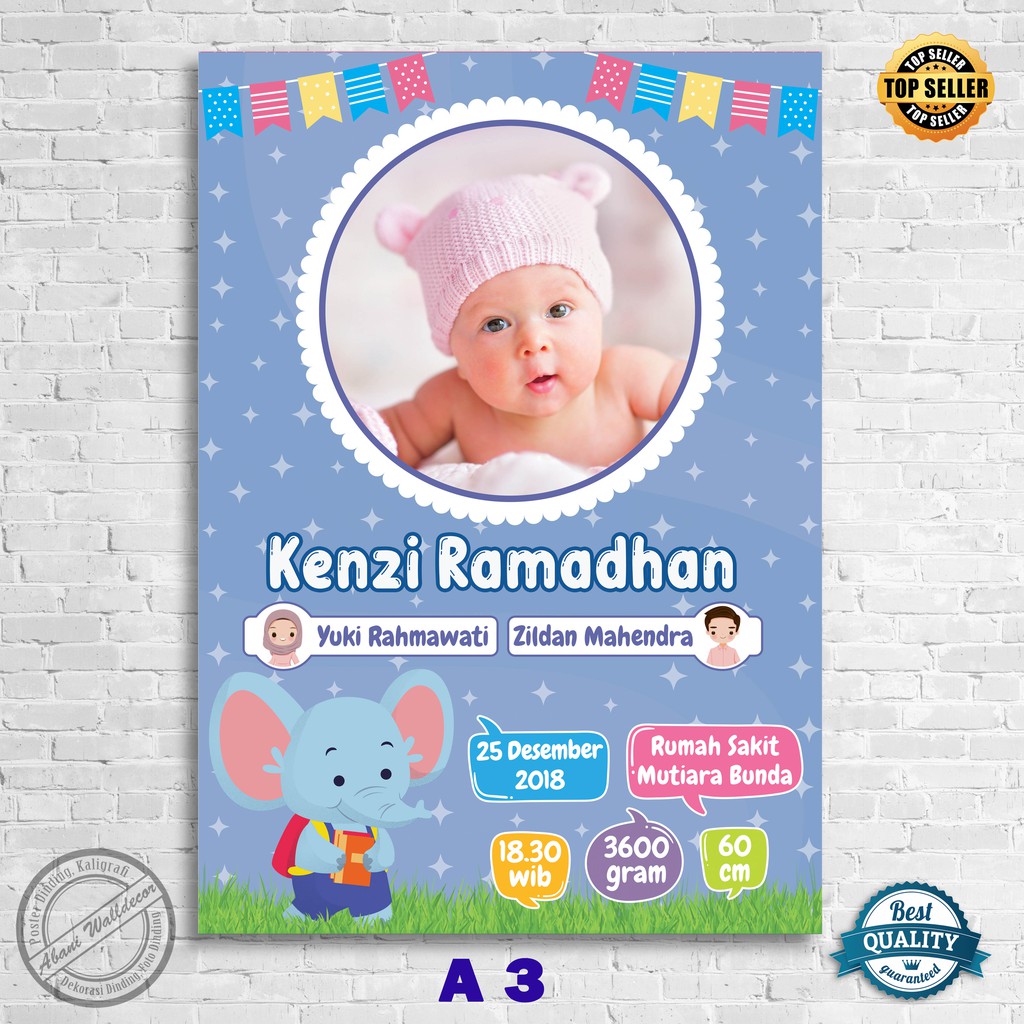 Abani Store Custom Biodata Bayi Edit Foto Kelahiran Anak Bio Baby Desain Menarik Soft File Saja-A 3