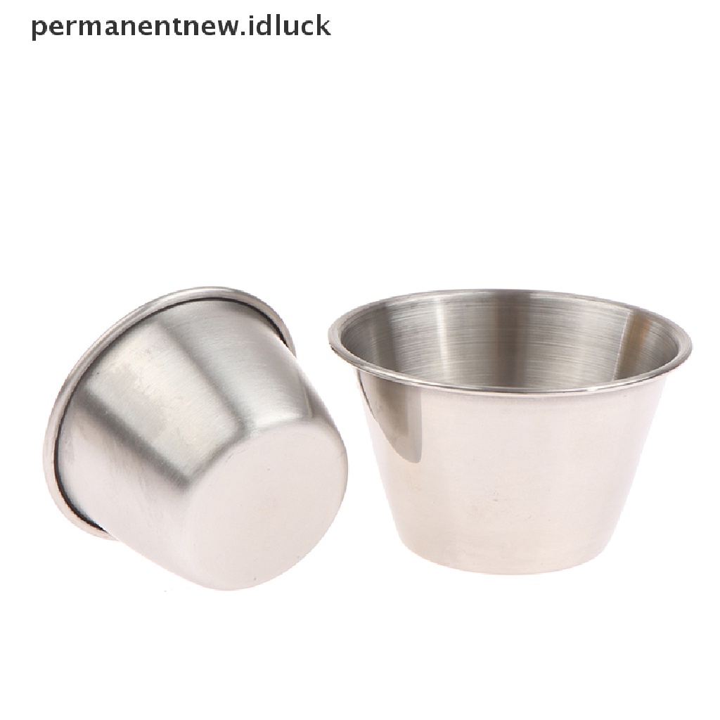 2pcs Cangkir Saus Tomat Salad Pancake Bahan Stainless Steel