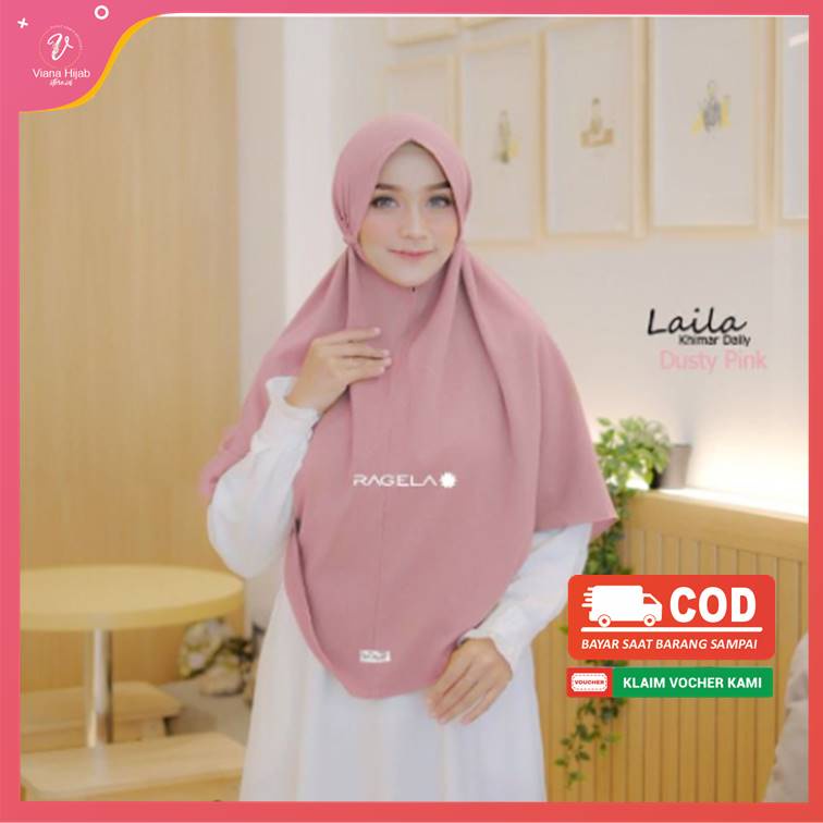 Jilbab Instan Dewasa Khimar Laila By Ragela Hijab Daily Pet Instan Bahan Moscrepe Import Premium