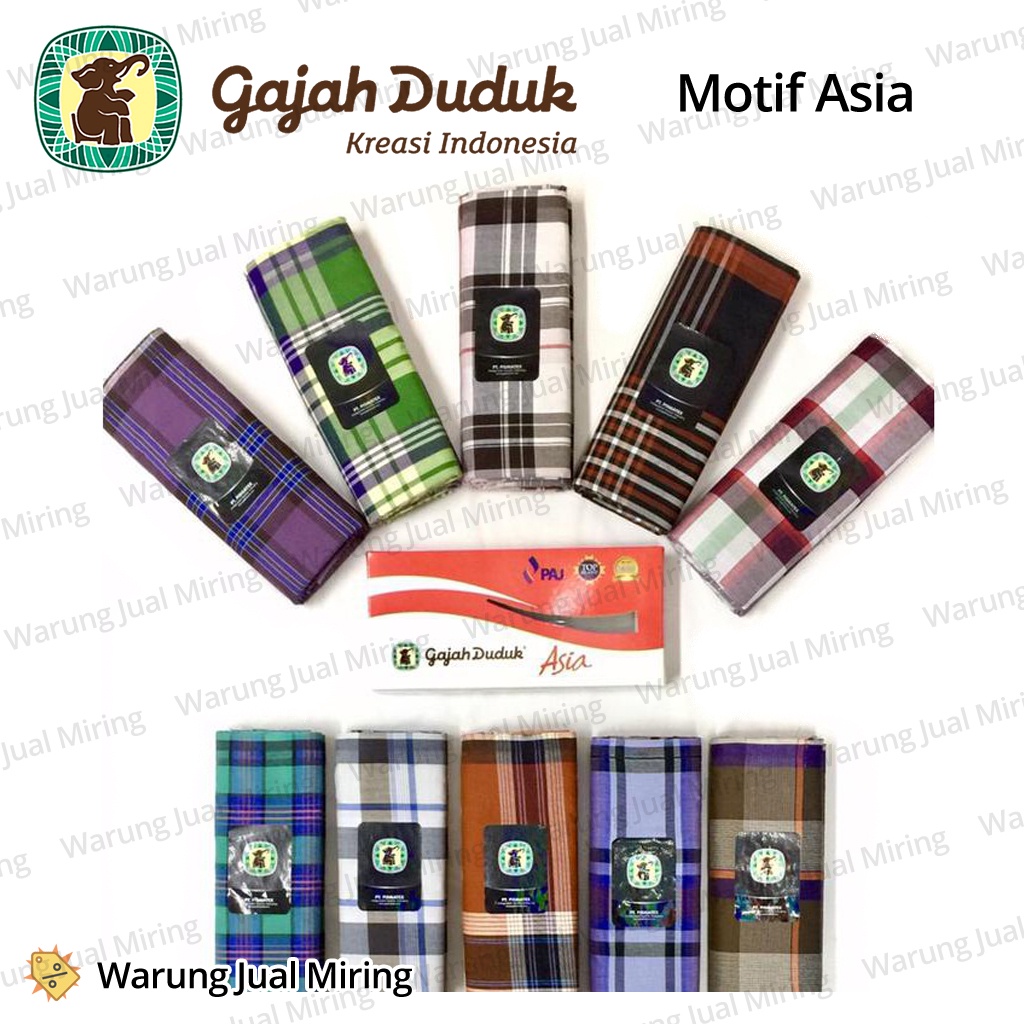 Sarung GAJAH DUDUK Asia Duplex Merah Putih Dus Kain Samping Tenun Motif Pattern Kotak Kotak2 Kombinasi Warna Katun Dewasa Pria Laki Cowo Cowok Sholat Solat Murah Grosir Muslim Islam Santri Pesantren Sederhana Sehari Hari Harian Ukuran Jumbo Cap Mika