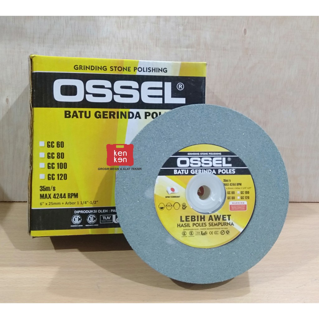 OSSEL Mata Gerinda Duduk 6 inch GC 100 Batu Gerinda Duduk 6 inchi Grit 100 OSSEL