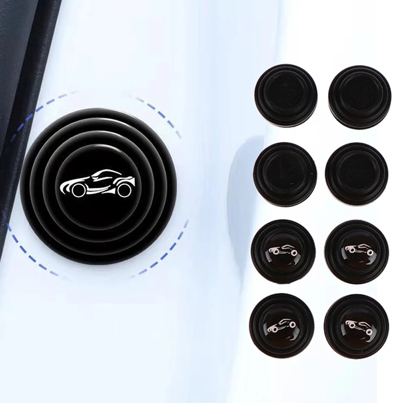 10Pcs Car Door Shock-absorbing Pads Gaskets Black Silicone Silent Pad Stickers for Auto Door Buffer Mat