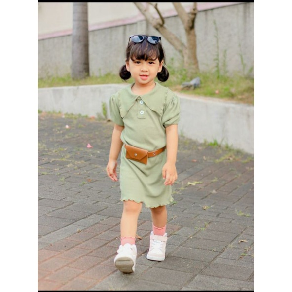 ANNE dress anak kerah 2-4 tahun bahan rajut rib