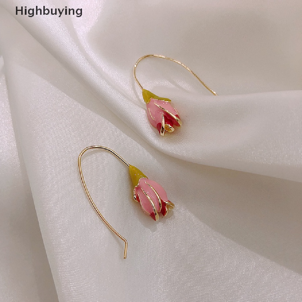 Hbid Anting Tusuk Retro Bentuk Bunga Tulip Gaya Perancis Untuk Wanita