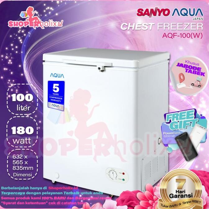 FREEZER BOX DAGING AQUA AQF-100W 100 LITER CHEST FREZZER KULKAS DAGING