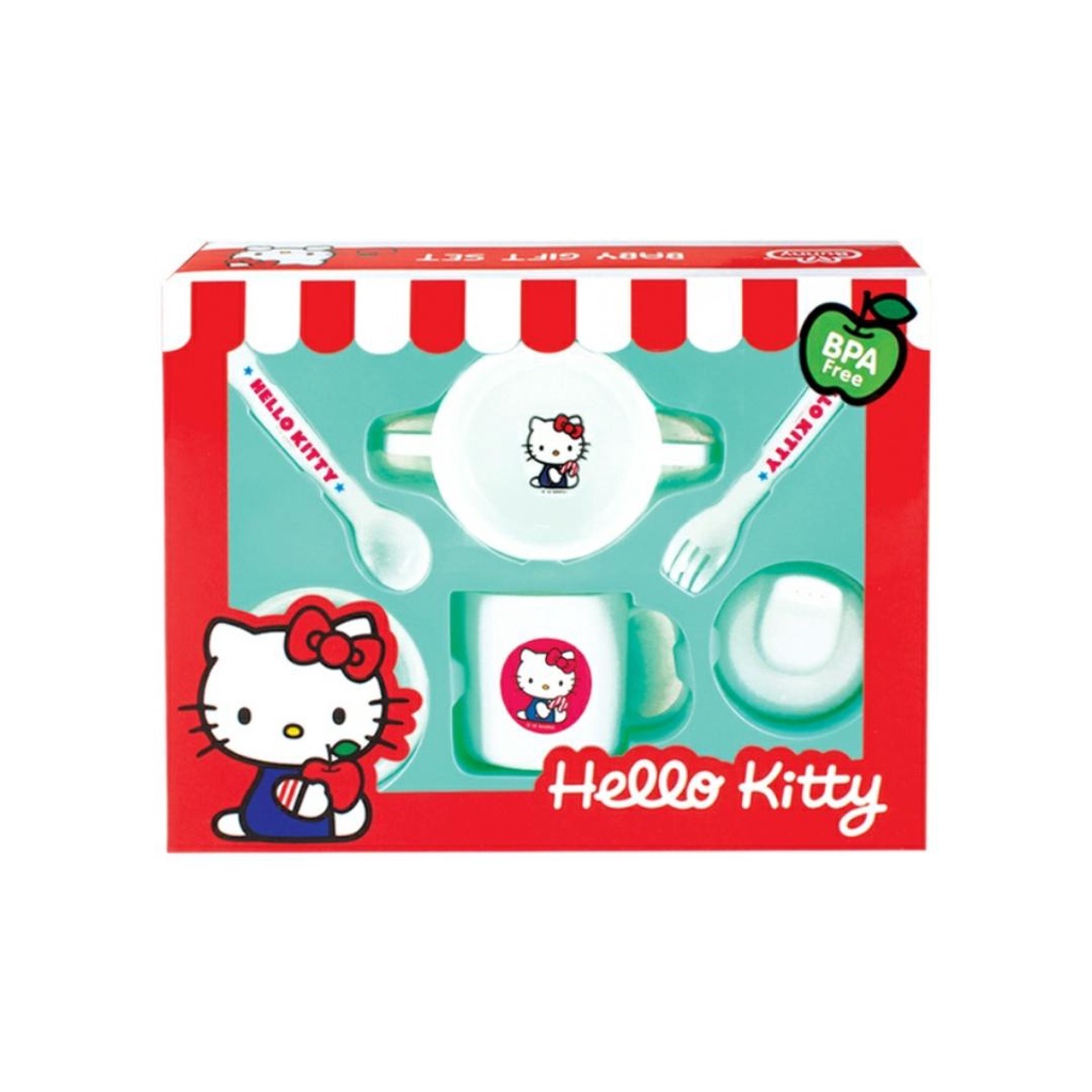 LUSTY BUNNY HELLO KITTY FEEDING SET SMALL / PERLENGKAPAN MAKAN BAYI