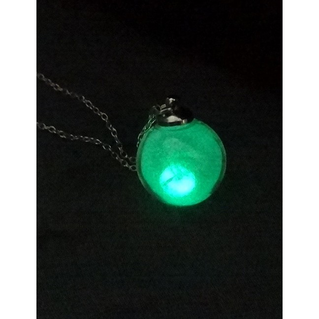 LRC Kalung Fashion Ball + 4 Dandelions +Luminous Dandelion Glass Ball Luminous Sand F8971X