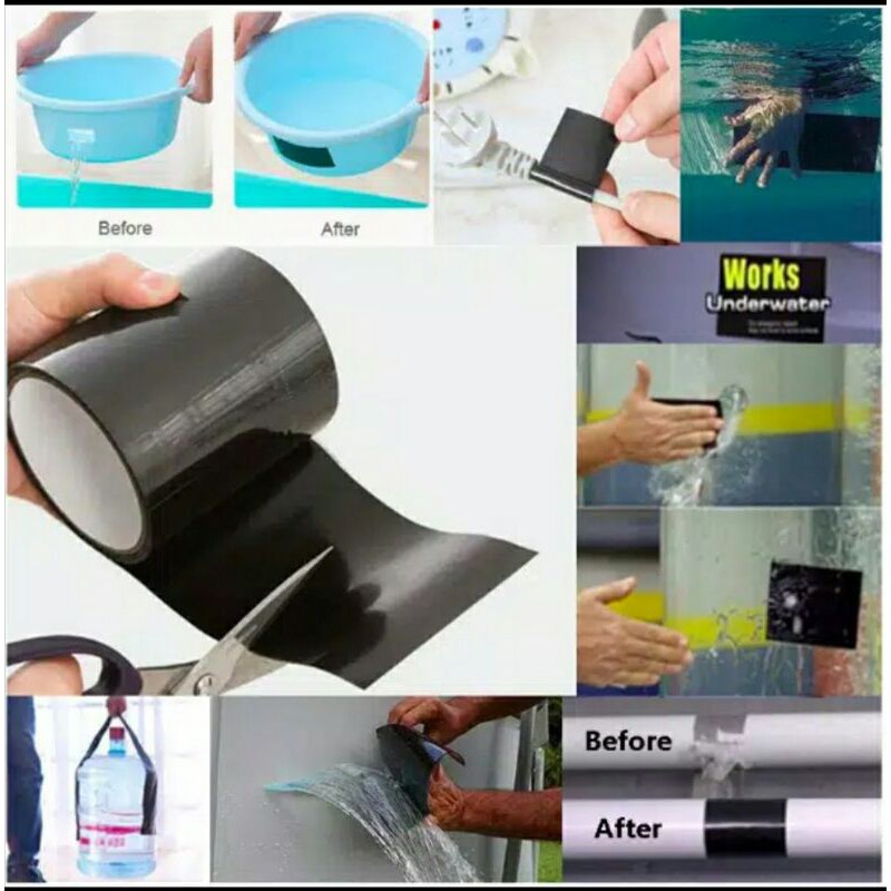 (JY) FLEX TAPE 4&quot; X 1,5 M LAKBAN SUPER KUAT WATERPROOF ISOLASI AJAIB