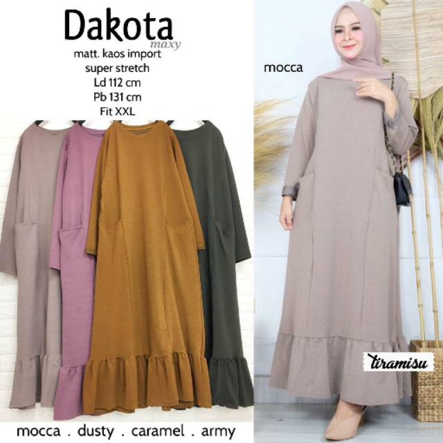 DAKOTA MAXI BAHAN KAOS IMPORT - DRESS - PAKAIAN WANITA