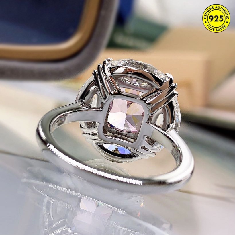 Luxury Bubble Gum Big Diamond Diamond Ring Water Drop Round Diamond Redean Ice Flower Cut Pink Diamond Ring