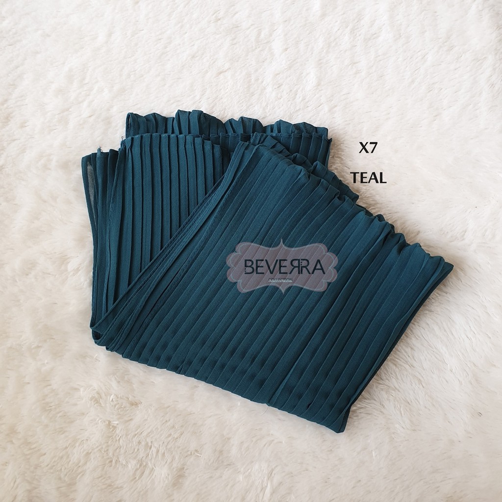 HIJAB PASHMINA PASMINA PHASMINA PLISKET PLEATED SHAWL HEAVY CHIFFON CRINKLE CRINCLE PRISKET - A30-X7 - TEAL