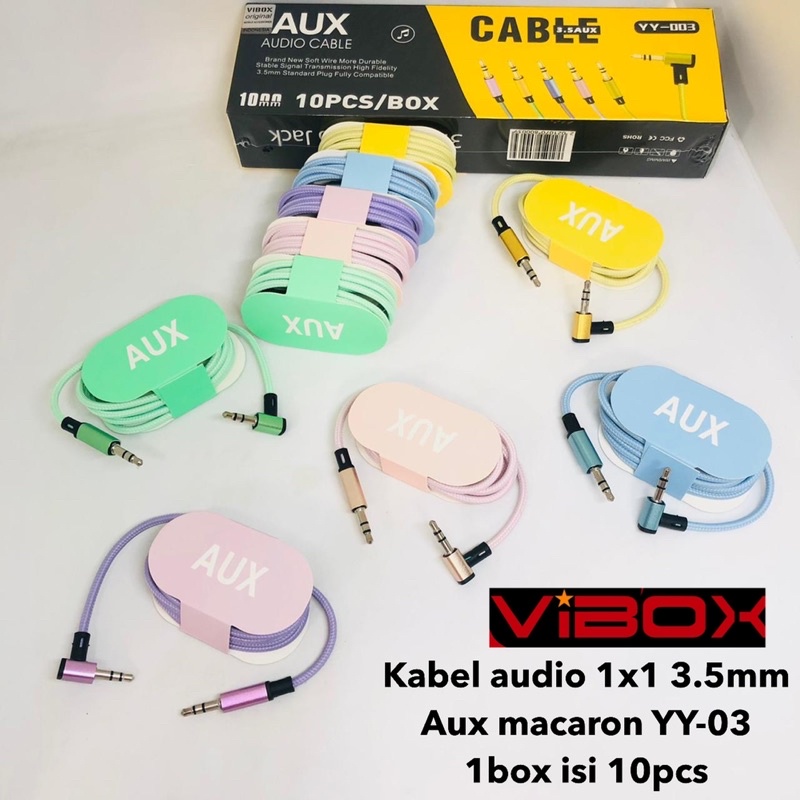 {10pcs/1box} YY003 KABEL AUDIO VIBOX YY-03 AUX MACARON 3.5MM ORIGINAL