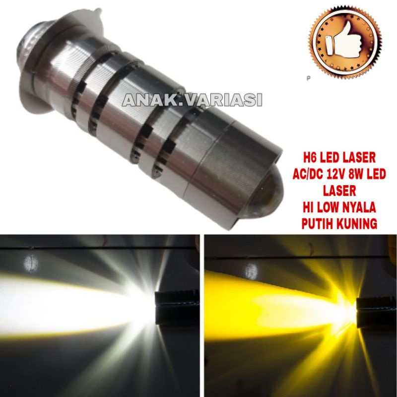 LAMPU DEPAN MOTOR MATIC H6 LASER LED/LAMPU DEPAN MOTOR BEBEK LED H6 LASER/BOHLAM MOTOR LED/BOHLAM H6 DEPAN MOTOR LED AC DC 12V/LAMPU MOTOR CAHAYA PUTIH,KUNING/LAMPU MOTOR LED TERANG/LAMPU h6 LED LASER