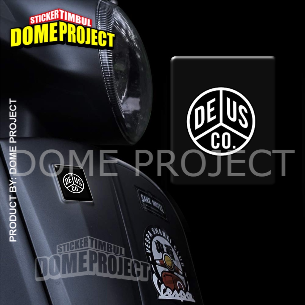 STIKER MOTOR DEUS EMBLEM DASI VESPA PIAGGIO STIKER RESIN TIMBUL LENTUR STIKER AKSESORIS SEPEDA MOTOR