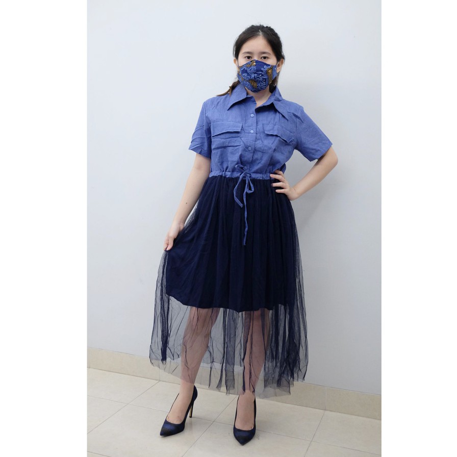 Mini Dress PATPAT Grosir Baju Wanita Kasual Kantor Kekinian Murah