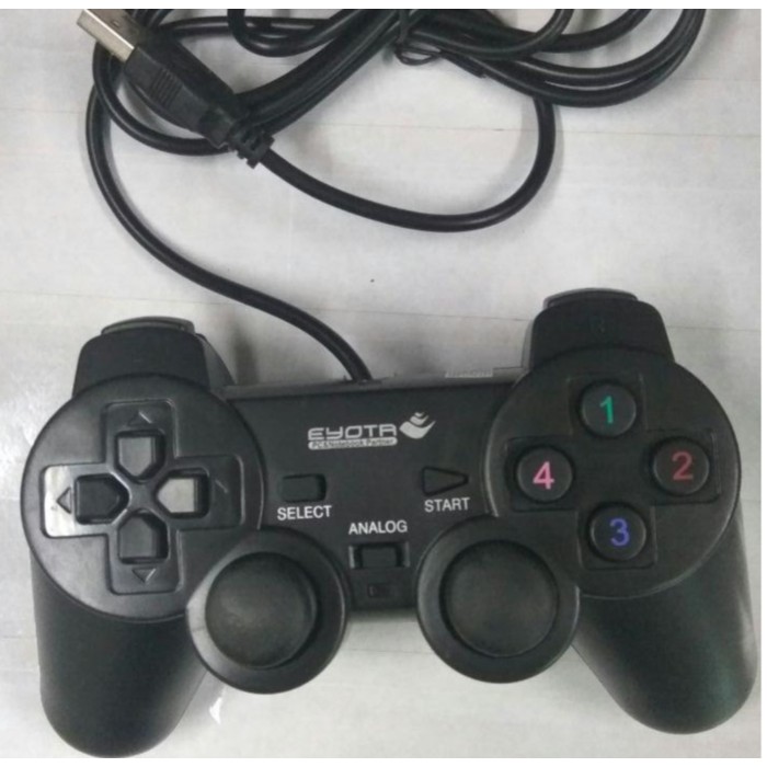 Gamepad Joystik USB Getar Single Eyota Hitam