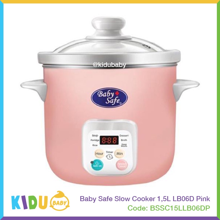 Baby Safe Slow Cooker 1,5L LB06D Pink Kidu Baby