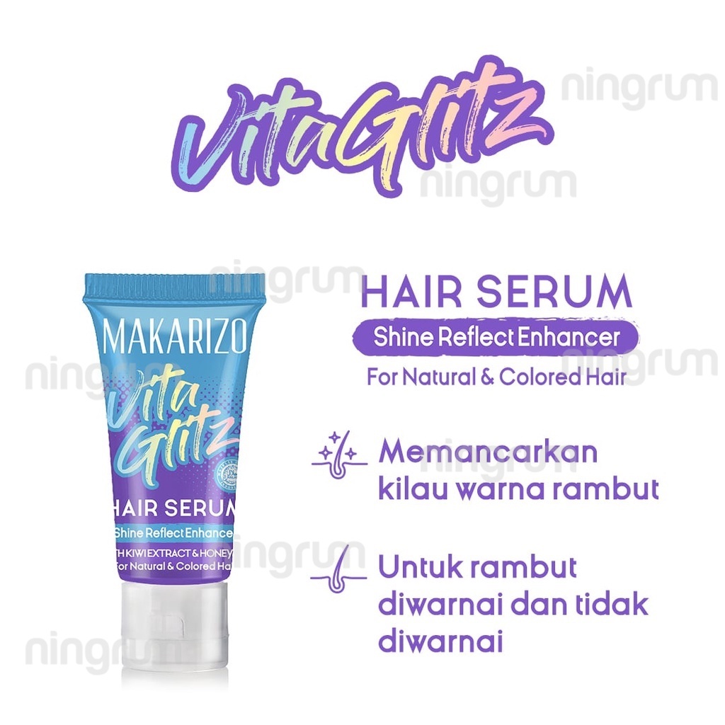 Ningrum - MAKARIZO Vitaglitz Hair Serum Strength Booster | Shine Reflect Enhancer 8mL | Serum Rambut - 6305