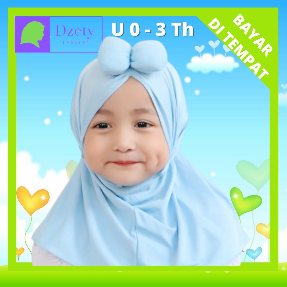 Jilbab Hijab Kerudung Bayi Perempuan Topi Lucu Newborn 1 2 Tahun 0 6 Bulan