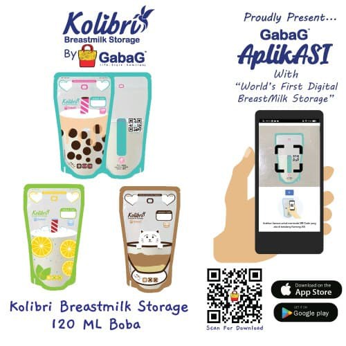 kolibri Kantong Asi Gabag 120 ml Boba isi 30 lembar