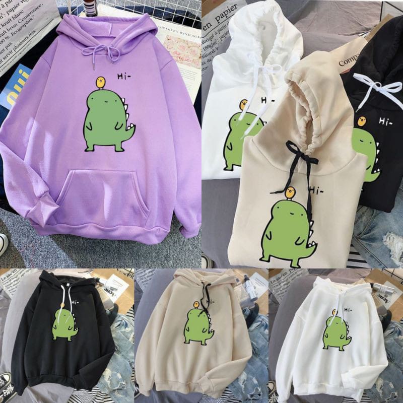 Cute Little Monster SWEATER HOODIE - SWEATER WANITA FLEECE ASLI