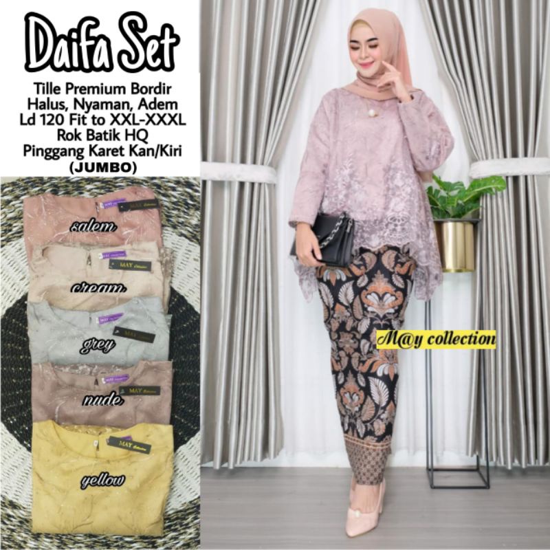 DAIFA JUMBO SET | TILE LD 120CM | SETELAN KEBAYA MODERN