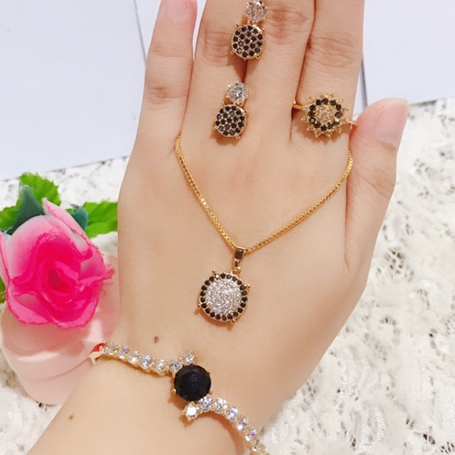 set giok asli gelang giok warna hitam  88