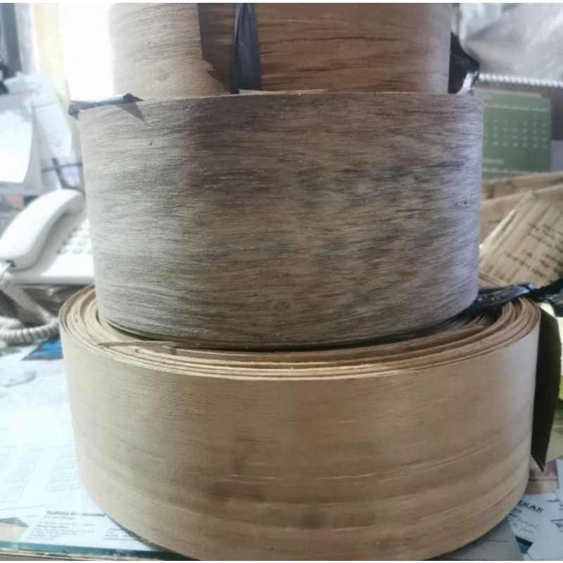 Veneer kayu jati vinyl jati lapisan mebel jati lebar 3cm - 12cm harga per 500gram 0,5kg