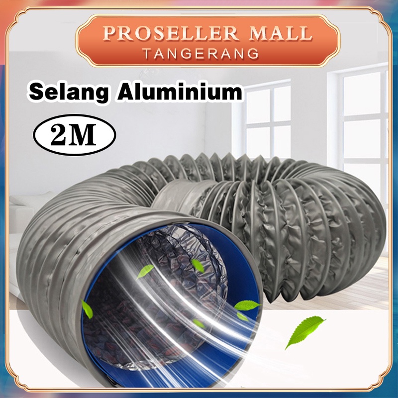 New 2m 4inSelang Aluminium Cooker Hood Selang Flexible Ducting Exhaust Knalpot