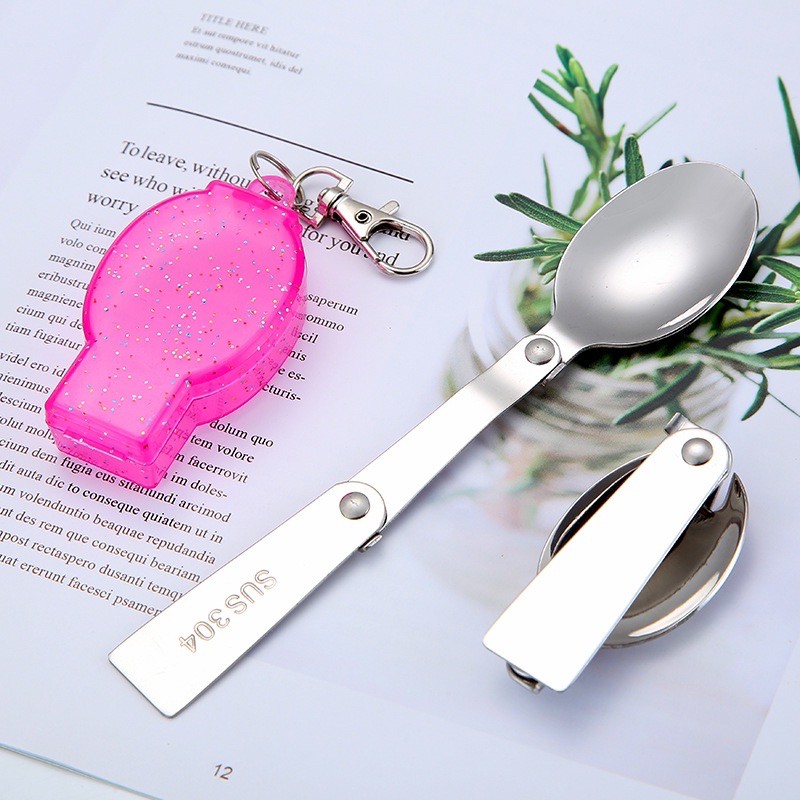 sendok lipat garpu lipat folding spoon fork travel serbaguna sendok garpu stainless anti karat