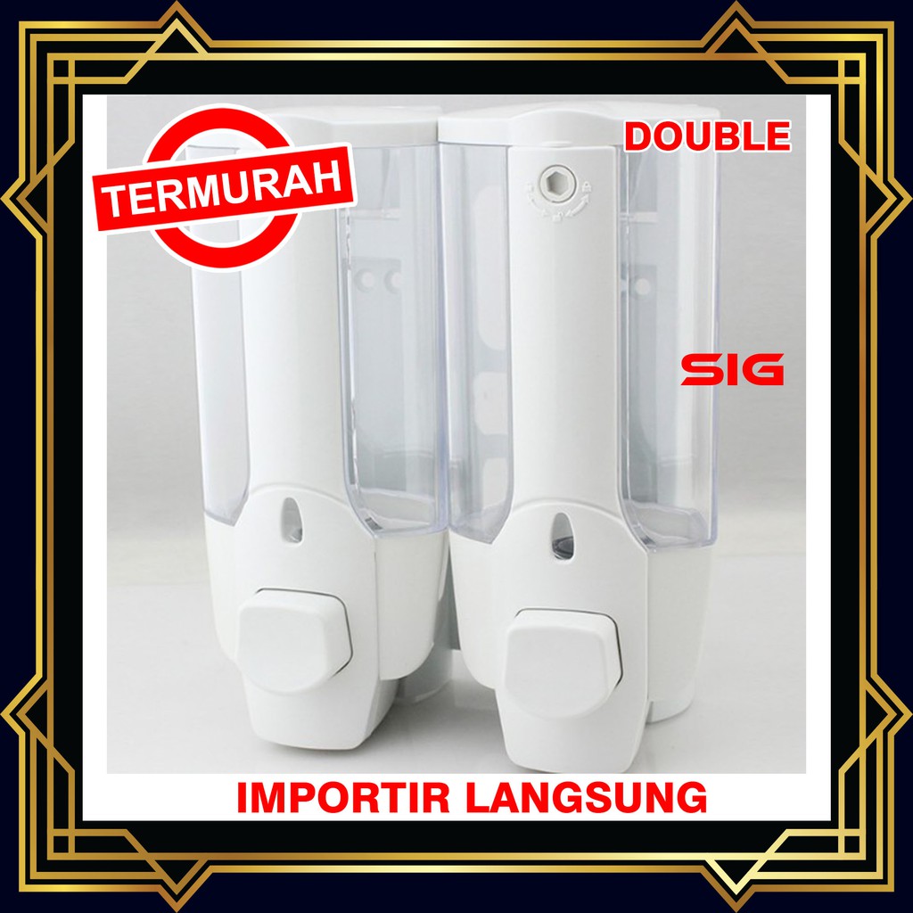 Dispenser Sabun Cair DOUBLE with Key Lock Tempat Sabun Cair DOUBLE