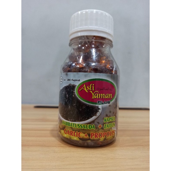 Habbatussauda asli yaman plus 4in1 jinten hitam kapsul zaitun garlic propolis 200 kapsul