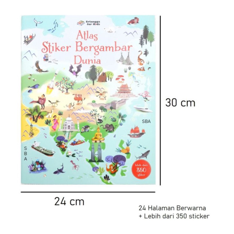 Atlas Stiker Bergambar Dunia Erlangga for Kids