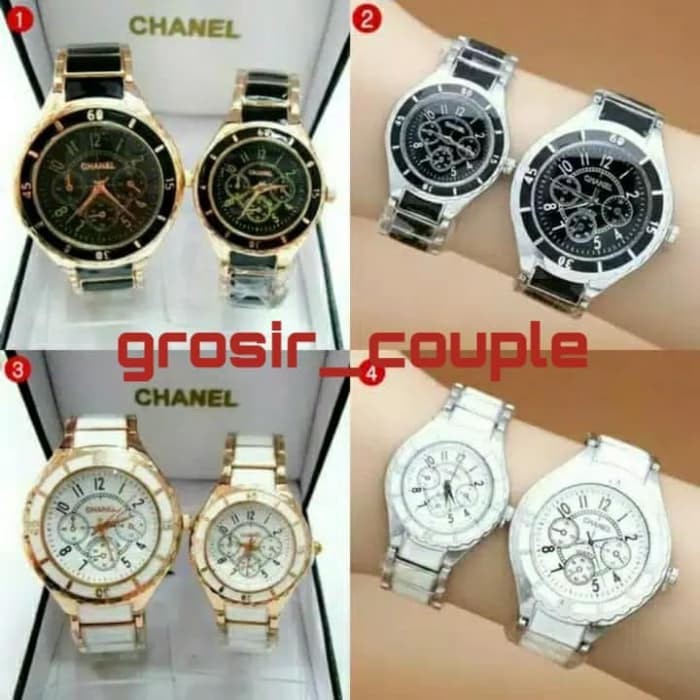JAM TANGAN COUPLE CHANEL RANTAI COUPLE KERAMIK STAINLEES BEST SELLER