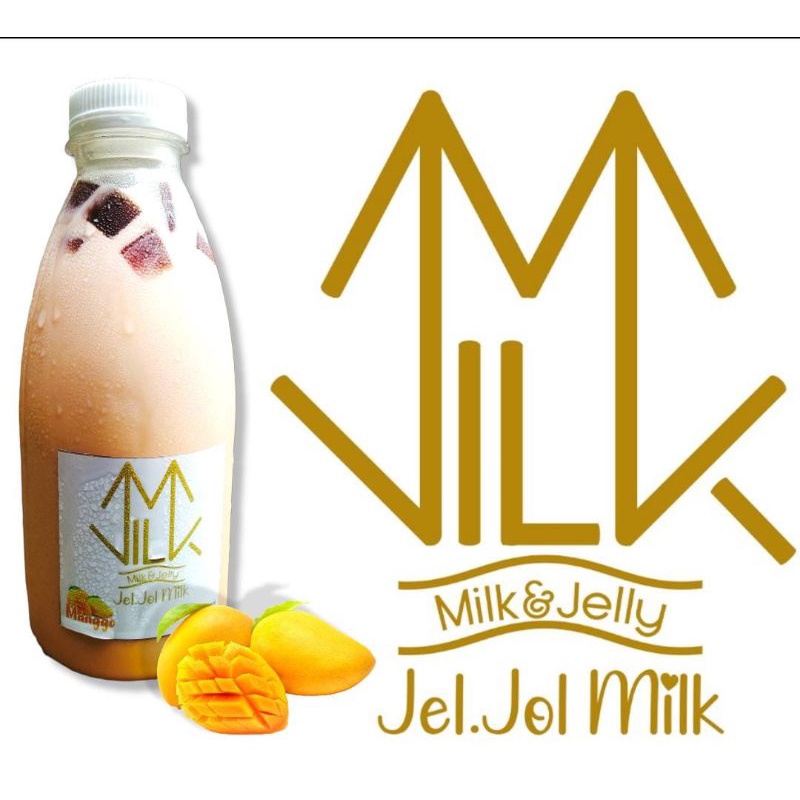 

jel~jol milk MANGO, minuman kekinian, susu, silky jelly