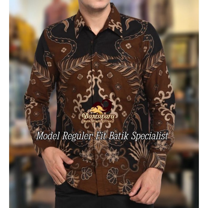 Baju Batik Pria Lengan Panjang Kemeja formal Modern Premium Korpri Model Terbaru Slimfit Dewasa Daniswara