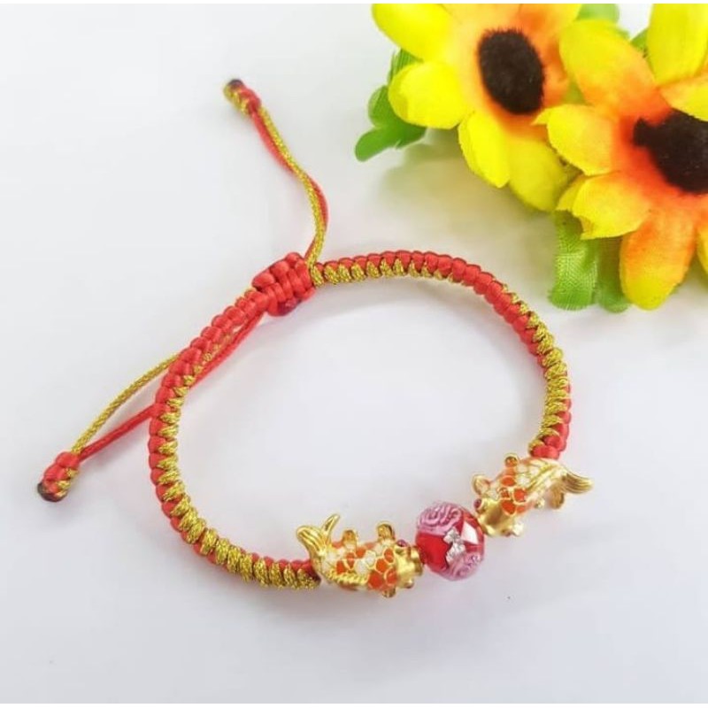 Gelang emas hongkong HK 24 Karat ikan koi keberuntungan