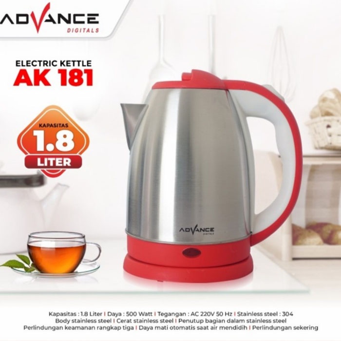 Advance Electric Kettle 1.8 Liter Teko Listrik AK-181 AK181